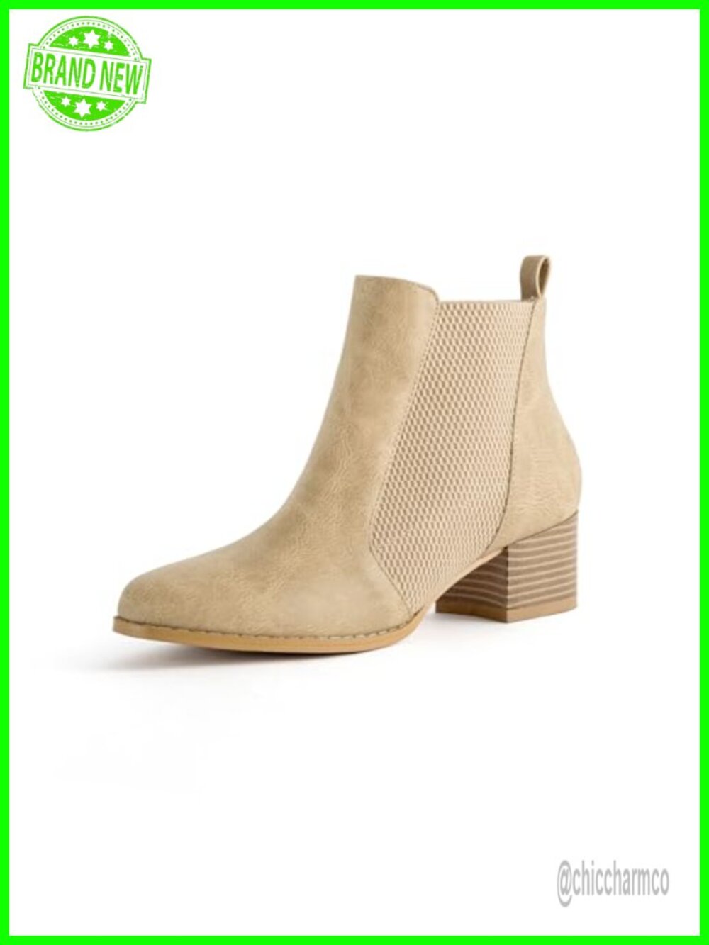 Women's Chunky Block Heel Chelsea Ankle Boots Slip On Comfort Round Toe